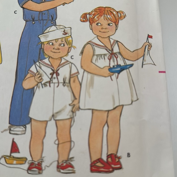 Butterick size 2 sailor sewing pattern for boys and girls vintage uncut NEW - Picture 4 of 5
